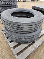 (2) 285/75R24.5 Truck Steer Tires