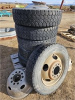 (6) 225/70R19.5 Tires & Rims