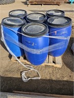 (6) Poly Storage Barrels With Lids