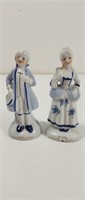 Vintage  Blue And White Victorian  Couple