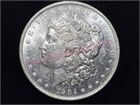 1904-O Morgan Silver Dollar (90% silver)AU