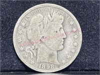 1898 Barber Half Dollar (90% silver)