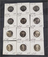 12- Connecticut D & P mint State quarters