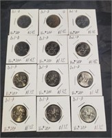 12- Delaware D & P mint State quarters