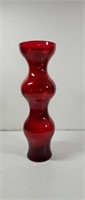 Decorative Tall Ruby Red Glass Vase