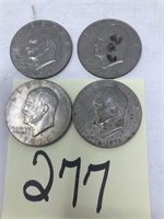 1974,1972,1971,1976 & 1976 Eisenhower Dollars