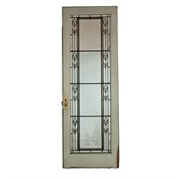 Vintage Arts & Crafts Clear Leaded Glass Door