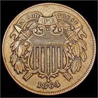 1864 Two Cent Piece CLOSELY UNCIRCULATED