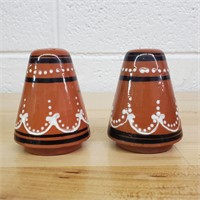 Vintage Redware Terracotta Salt & Pepper Shakers