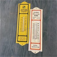 Pair of Advertising Thermometers