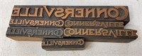 Vtg “Connersville” Print Blocks