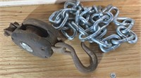 Metal & Wooden Pulley and Chain segment