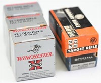 (3) Boxes of Winchester .22 long rifle #12