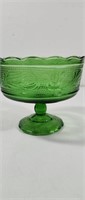 Vintage  E.O. Brody Cleveland Pressed Green Glass