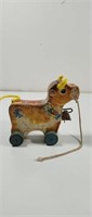 Vintage  Fisher Price  Bossy Bell Cow Pull Toy