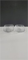 Pair of MCM Clear Ice Glass Salad Bowls, Unmarked