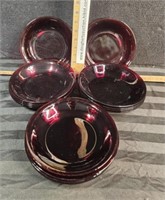 14 ruby red salad bowls, 8"