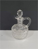 Vintage UV 365 NM Cut Crystal Cruet with Faceted