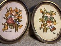 Lot of two handcrafted Hummel pictures