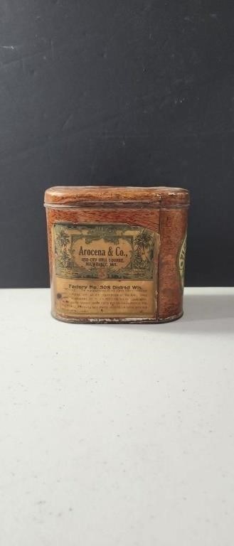 Cigar tin vintage hinged