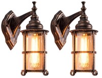 YISURO Outdoor Wall Lanterns 2 Pack, Golden Bronze