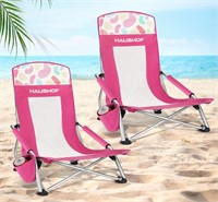 HAUSHOF 2-Pack High Back Beach Chairs - USED