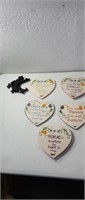 Porcelain Heart inspirational with stands