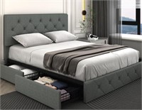 Queen Size Bed Frame Platform Bed Frame with 4 Sto