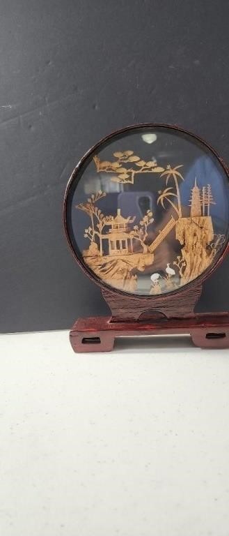 Chinese Carved Cork Diorama