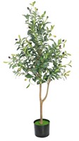 Potted 4.1ft Artificial Olive Tree with Bendable,