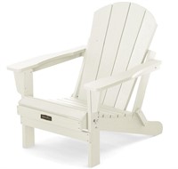 SERWALL Folding Adirondack Chair, White - UNUSED