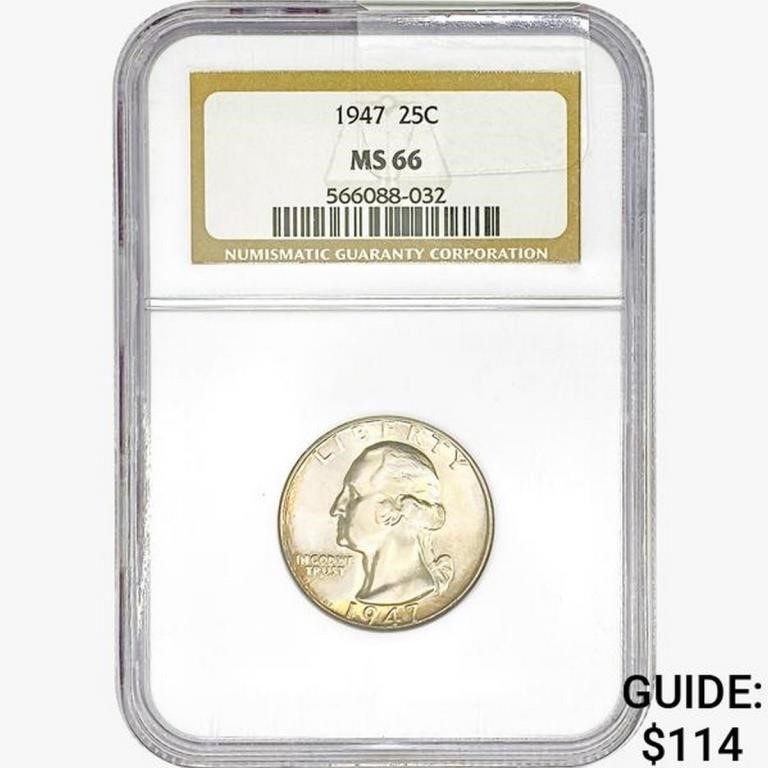 1947 Washington Silver Quarter NGC MS66