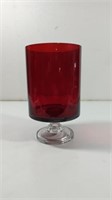 Ruby Red UV 365 NM Glass Hurricane Candle Holder