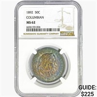 1892 Columbia Half Dollar NGC MS62