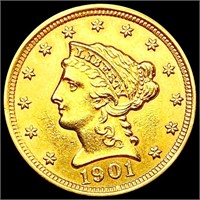 1901 $2.50 Gold Quarter Eagle CLOSELY