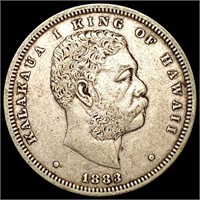 1883 Kingdom of Hawaii Half Dollar LIGHTLY