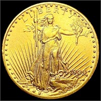 1909 $20 Gold Double Eagle CHOICE AU