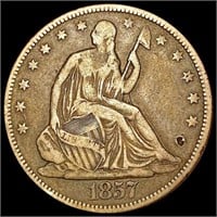 1857 Seated Liberty Half Dollar LIGHTLY