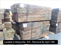 LOT, 8" X 8" RECLAIMED RAILROAD TIES AT APPROX 6'