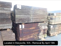 LOT, 8" X 8" RECLAIMED RAILROAD TIES AT APPROX 6'