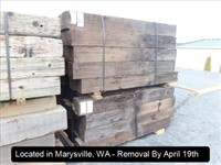 LOT, 8" X 8" RECLAIMED RAILROAD TIES AT APPROX 6'