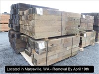 LOT, 6" X 8" RECLAIMED RAILROAD TIES AT APPROX 6'
