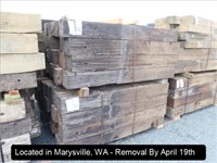 LOT, 8" X 8" RECLAIMED RAILROAD TIES AT APPROX 6'