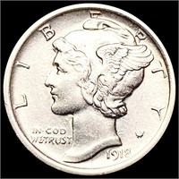 1918-D Mercury Dime CHOICE AU