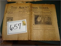 1909 Newspaper Mount Union