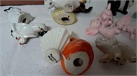 Large grouping of statuary, Cats, Elephants, More