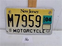 2004 New Jersey Motorcycle License Plate