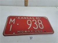 1965 Kansas License Plate