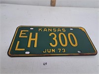 1973 Kansas License Plate