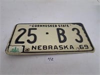 1969 Nebraska License Plate